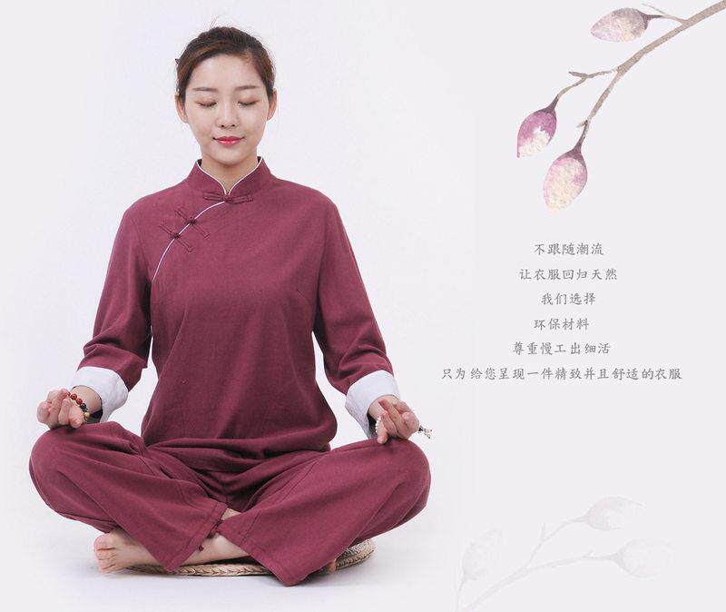 特卖道家服装女居士服禅修服唐装中国风禅意女装拜佛衣服修行服禅