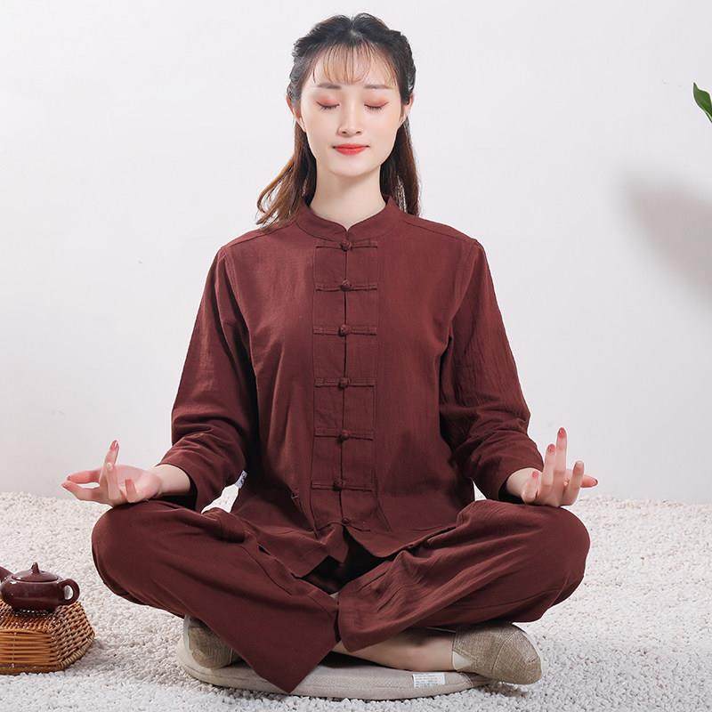 特卖海青居士服女纯棉春夏中国风唐装男打坐禅服套装中式禅意茶服