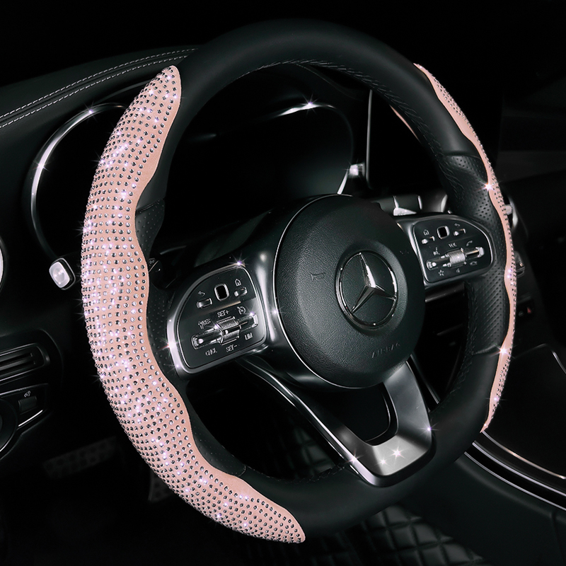 方向盘套夏季女神网红时尚镶钻防滑超薄I卡套电动汽车把套四季通