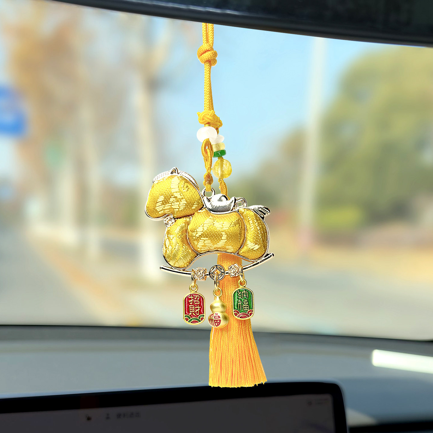 汽车挂件车内吊饰2026新款国风小马年车载后视镜挂饰车上装饰用品,汽车用品/电子/清洗/改装,车挂,淘宝优惠券,粉丝福利购,淘宝优惠卷