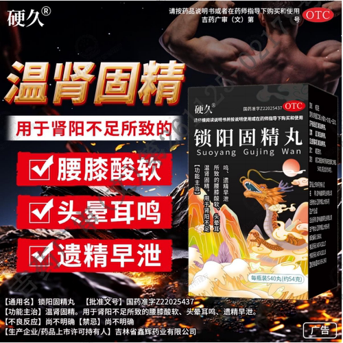 硬久锁阳固精丸正品官方旗舰店540丸补肾固精强肾中药持久治早泄