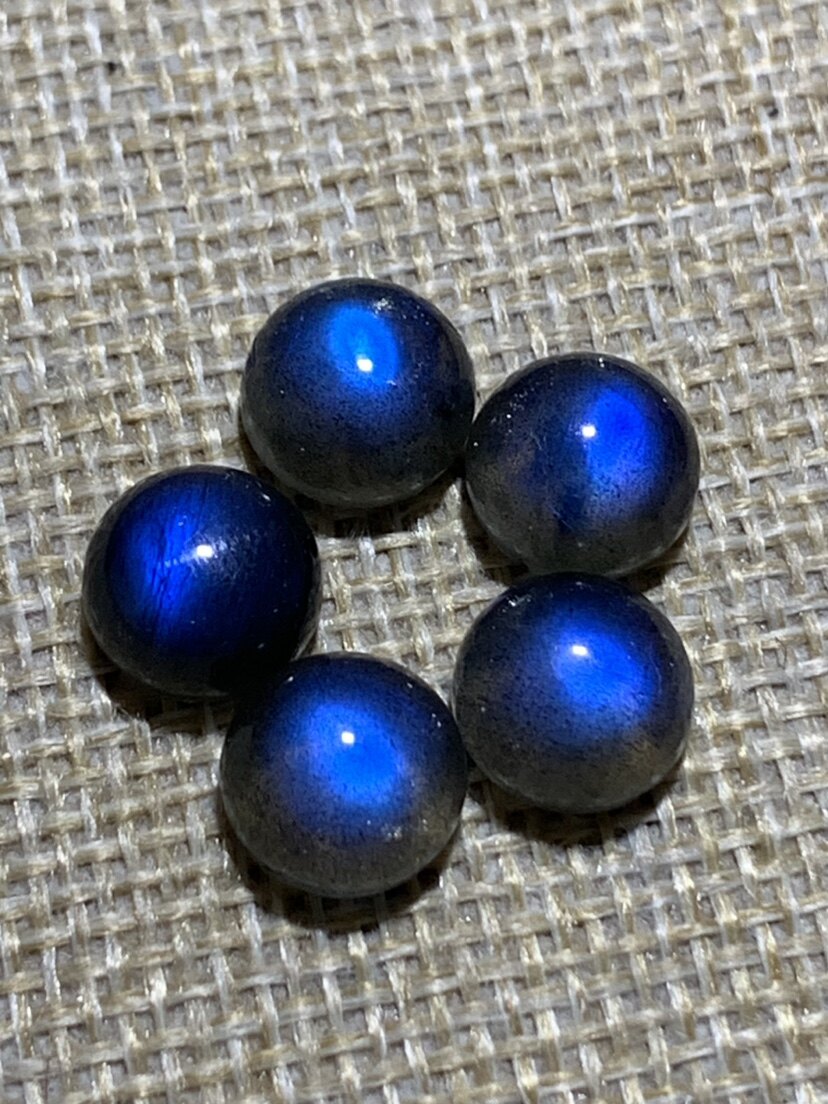 拉长石戒面圆12吊坠裸石戒指耳环项链手链饰品配件首饰手工DIY