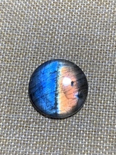 拉长石吊坠圆30灰月光紫彩蓝黄金色天然水晶原石项链半宝石挂件礼