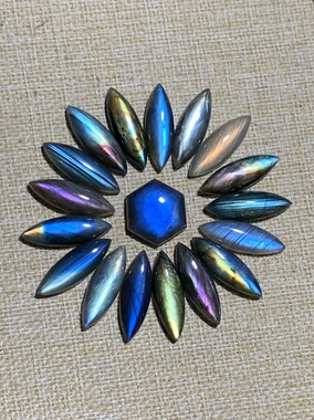 拉长石吊坠马眼30*10戒指耳环项链首饰饰品手工DIY手链情侣礼物流