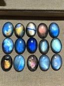 拉长石吊坠裸石椭圆30 22马目方块菱形切面紫彩蓝绿红金黄橘绕线