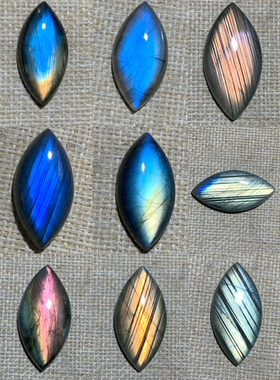 拉长石吊坠马眼40*20戒指耳环项链首饰饰品手工DIY手链情侣礼物流