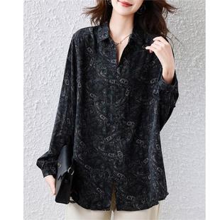 宽松印花衬衫 百搭显瘦休闲小衫 女2025春秋季 时尚 上衣 新款 高端大码