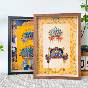 国家博物馆孝端皇后凤冠冰箱贴收纳展示相框防尘收纳相框展示相框