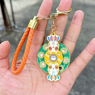 泉州文创闽南滴水兽旋转钥匙扣挂件手机包包吊坠可爱厦门四喜财狮