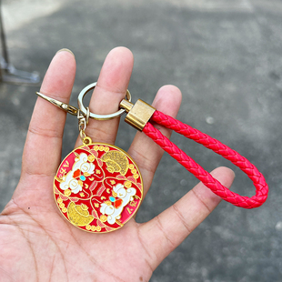 泉州文创闽南滴水兽旋转钥匙扣挂件手机包包吊坠可爱厦门四喜财狮