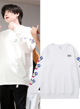 防弹少年团BTS闵玧其同款卫衣宽松春秋季印花套头圆领上衣服男女