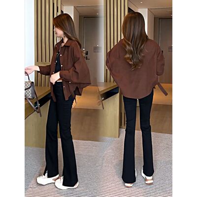 设计感小众女装外套春秋新款今年流行时尚洋气衬衫女短款漂亮上衣