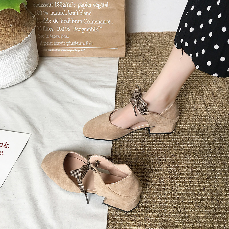 Single shoe girl 2020 Spring new pattern fairy Versatile Middle heel With crude Women's Shoes spring and autumn lady shoes Grandma shoesin the Women's Shoes, Low shoes  category - from Buy2taobao.com to provide professional Taobao agent buy service