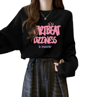 短款上衣原宿风宽松显长袖