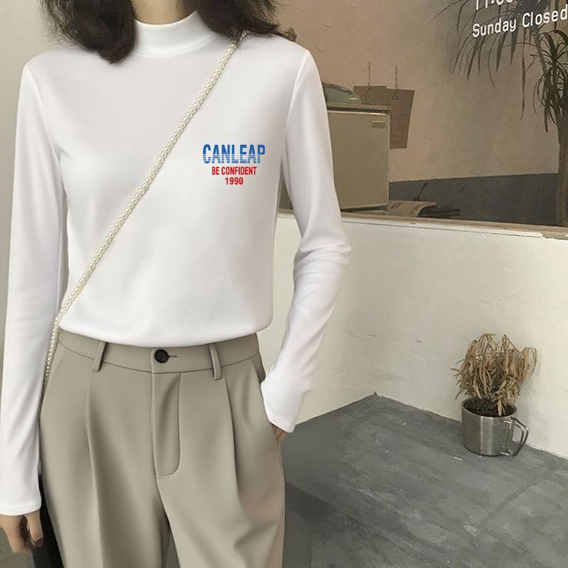 秋冬季小众半高领打底衫女