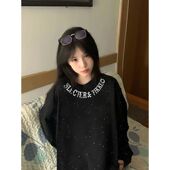 T恤女生韩版 纯棉ins春秋新款 长袖 宽松满天星设计感百搭小众上衣潮