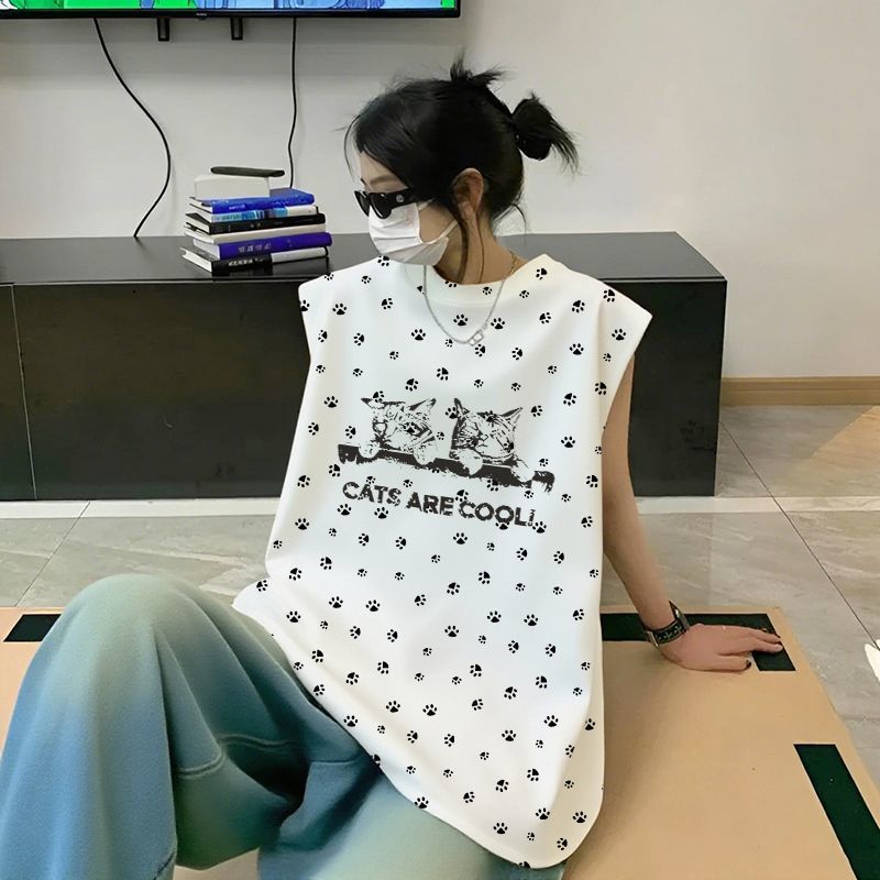 夏季2025新款圆领百搭无袖