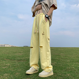K456P60控78多巴胺破洞神裤夏季宽松潮流情侣装裤子，男装休闲裤，电商B205