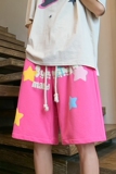 DK666P45控58夏季男士港风五分裤宽松发泡印花短裤男女，男装牛仔裤，电商B205