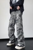 粉色欧美高街hiphop裤子男美式复古迷彩工装裤潮牌阔腿宽松直筒裤，男装工装外套，电商B205