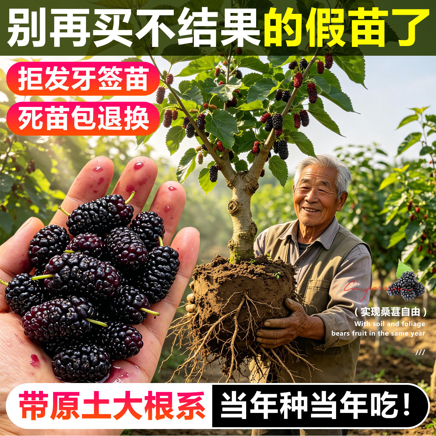 桑葚苗桑葚果树苗当年结果鲜食新品种桑葚树苗阳台庭院南北方种植