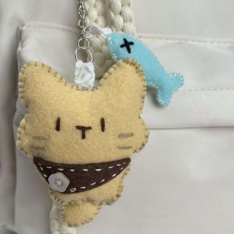 可爱的小猫小鱼香囊挂件手工DIY钥匙扣材料包送男生女生礼物