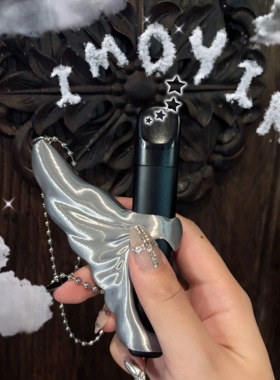 现货电子Y3K时髦爆品天使翅膀3D打印雕塑立体钥匙链包包吊饰项链