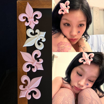 现货 大头照神器！立体3D船锚十字架符号亚文化发夹边夹发饰