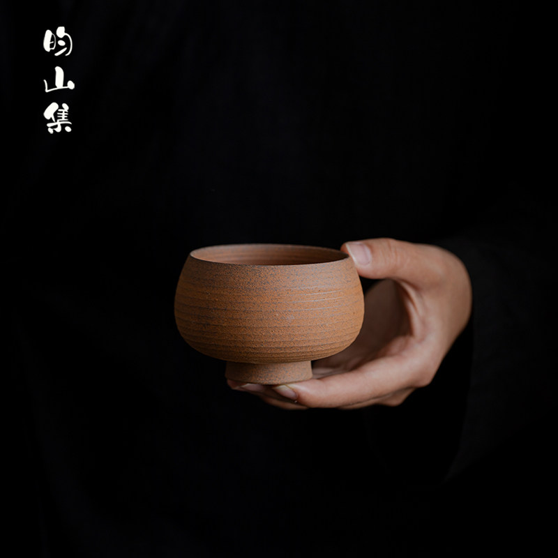 粗陶老岩泥茶杯主人杯手工陶瓷复古罗汉杯个人功夫品茗单杯高足杯,餐饮具,茶杯,淘宝优惠券,粉丝福利购,淘宝优惠卷