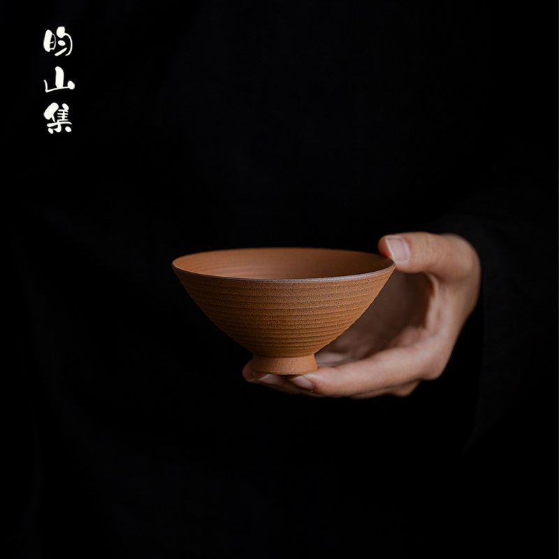 粗陶斗笠杯主人杯复古手工陶瓷杯茶杯品茗杯功夫茶具个人专用单杯,餐饮具,茶杯,淘宝优惠券,粉丝福利购,淘宝优惠卷