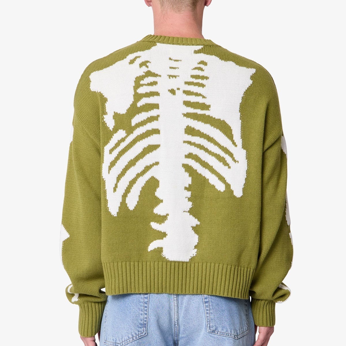 mnml骷髅图案长袖套头针织衫