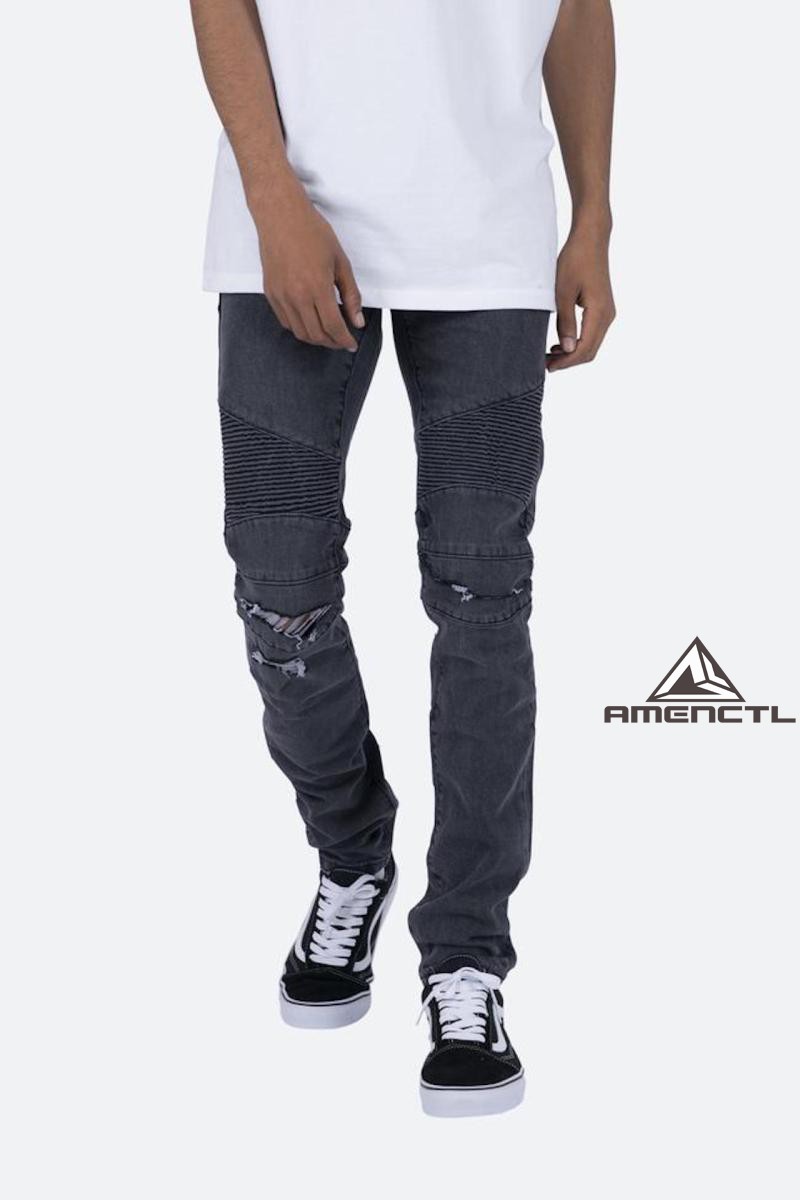 做旧牛仔裤mnml鈕扣四季