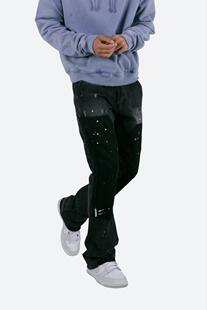 Mnml 黑色复古喇叭牛仔裤男泼墨常规四季FOG风格宽松工装裤新品