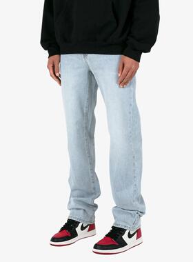 Mnml 浅蓝色日常水洗经典款长裤四季流行宽松直筒牛仔裤男新品