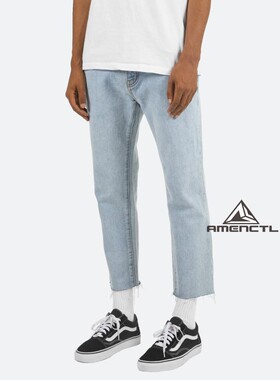 Mnml 浅蓝色高街百搭直筒宽松九分牛仔裤男新品现货FOG风格