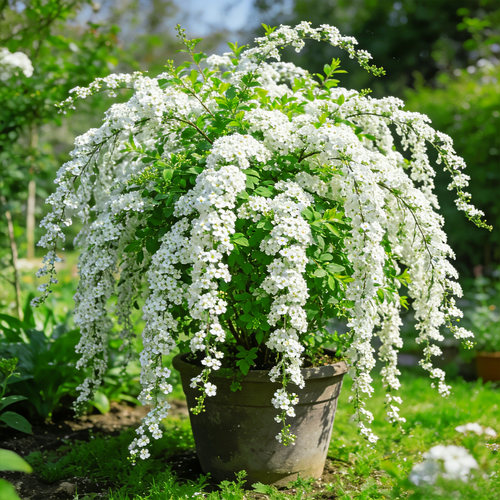 带花带花苞喷泉绣线菊盆栽花苗