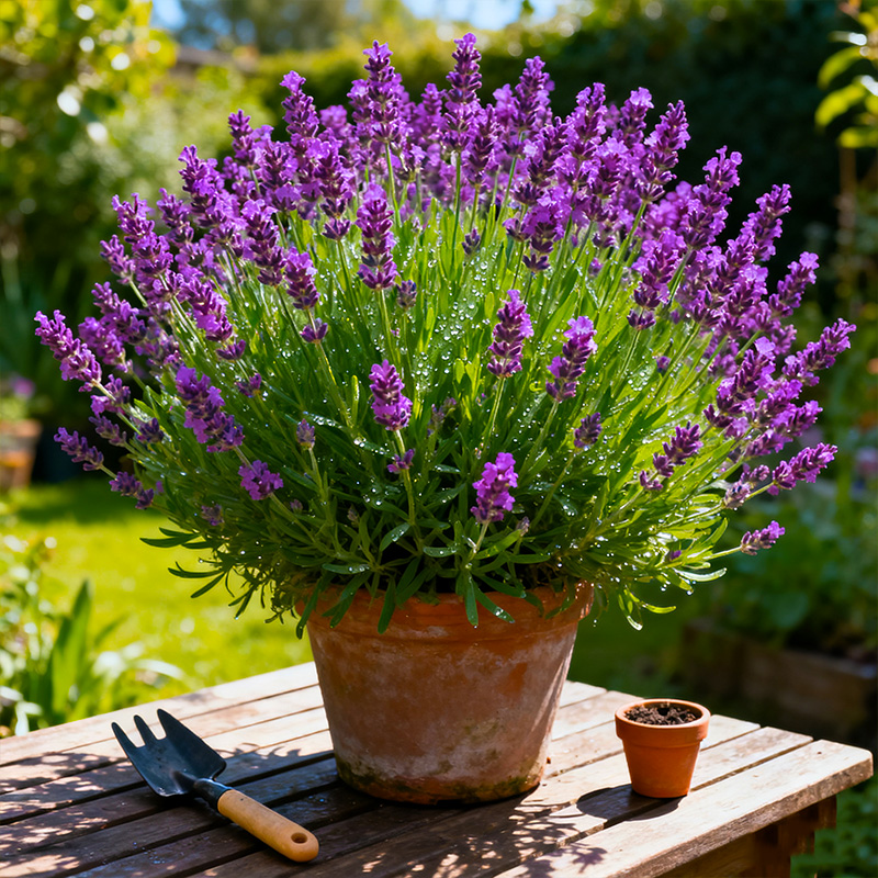 很香很香的薰衣草盆栽一直开花