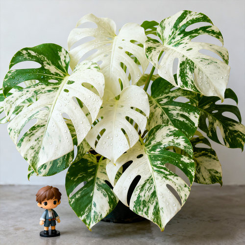 白锦龟背竹水苔柱龟背竹大盆栽植物老桩室内户外北欧绿植四季好养