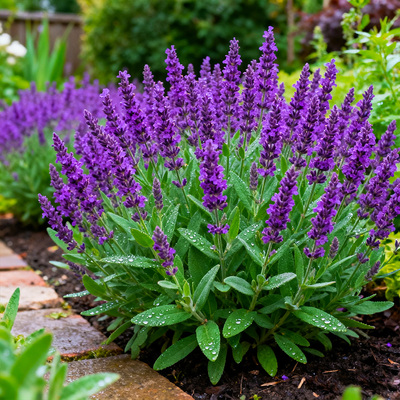蓝山鼠尾草盆栽花苗净化蓝色