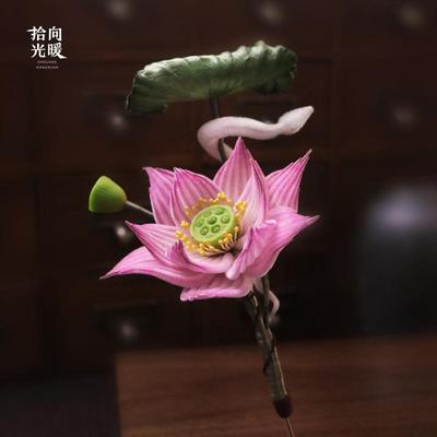发簪绒花国风原创发簪