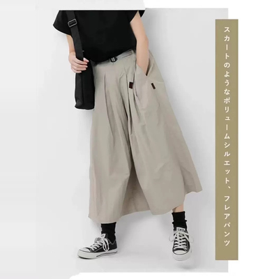 奇峰日系2025夏款山系户外速干裤宽松腰大裙摆女