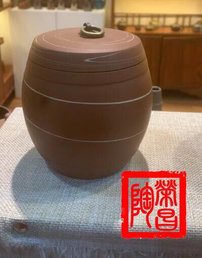 荣昌陶 安陶 绞泥茶叶罐 原矿纯手工