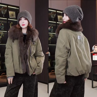 【辰大嗓严选】D9239 冬季休闲加厚大毛领派克服休闲保暖短款