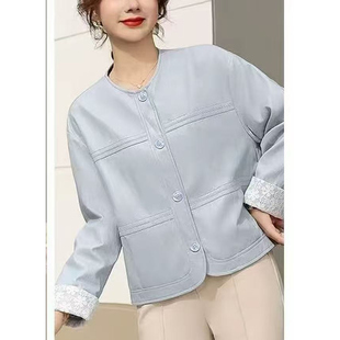 休闲气质洋气小香风短款 D991皮衣外套新款 上衣 悟空粉丝专享