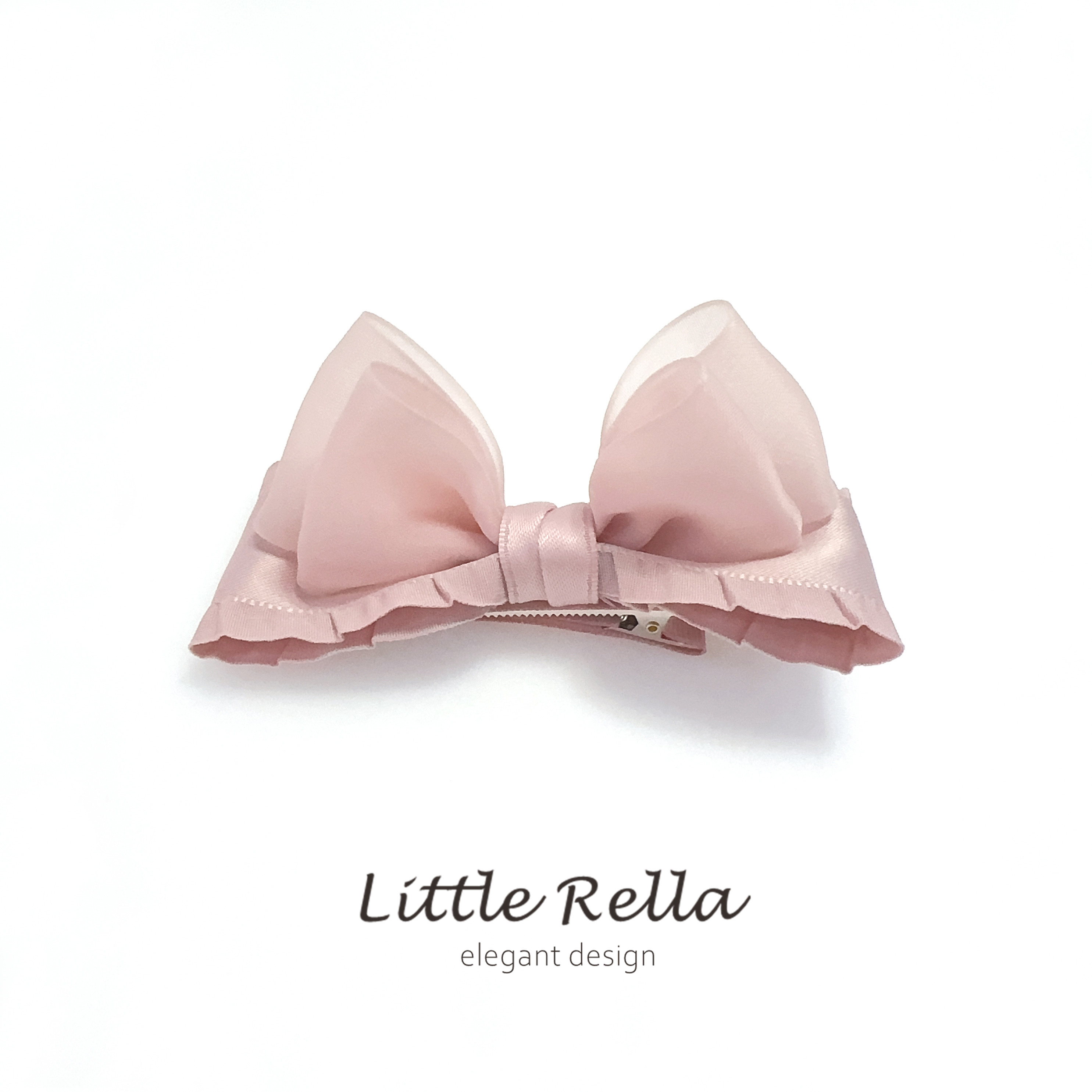 宝宝全包公主粉色立体蝴蝶结发夹