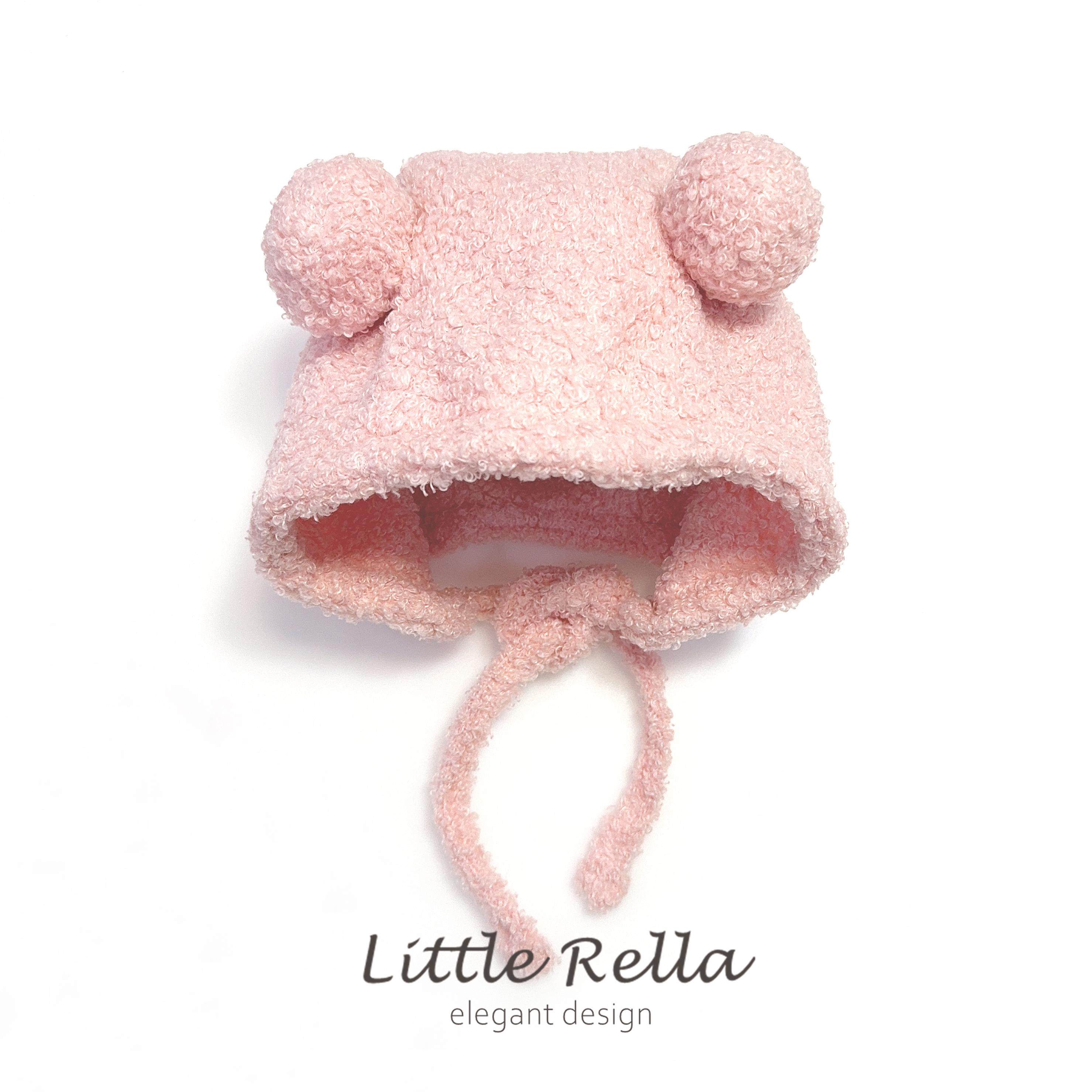 A类护耳帽粉色婴儿帽0-1岁