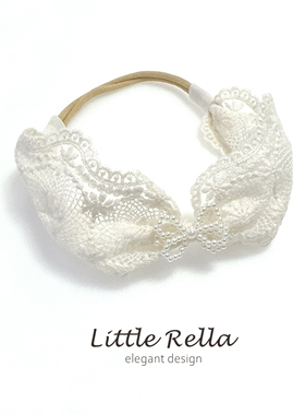 小瑞拉 0-3岁宝宝棉质蕾丝发带 女宝蝴蝶结头饰森系
