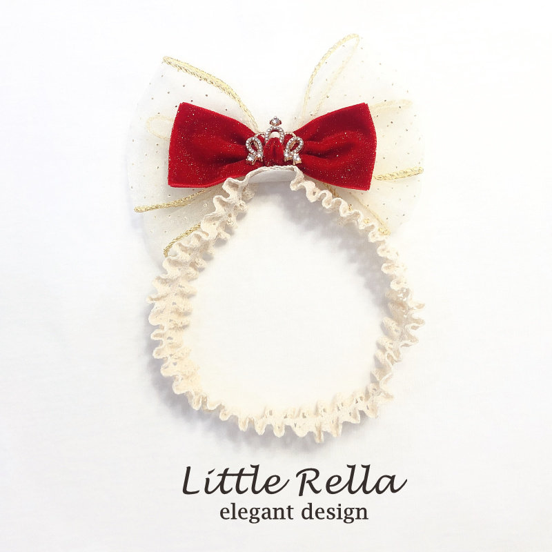 儿童新款丝绒蝴蝶结小皇冠韩版女