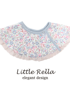 ins宝宝棉质口水巾婴儿围嘴田园碎花女婴可爱公主