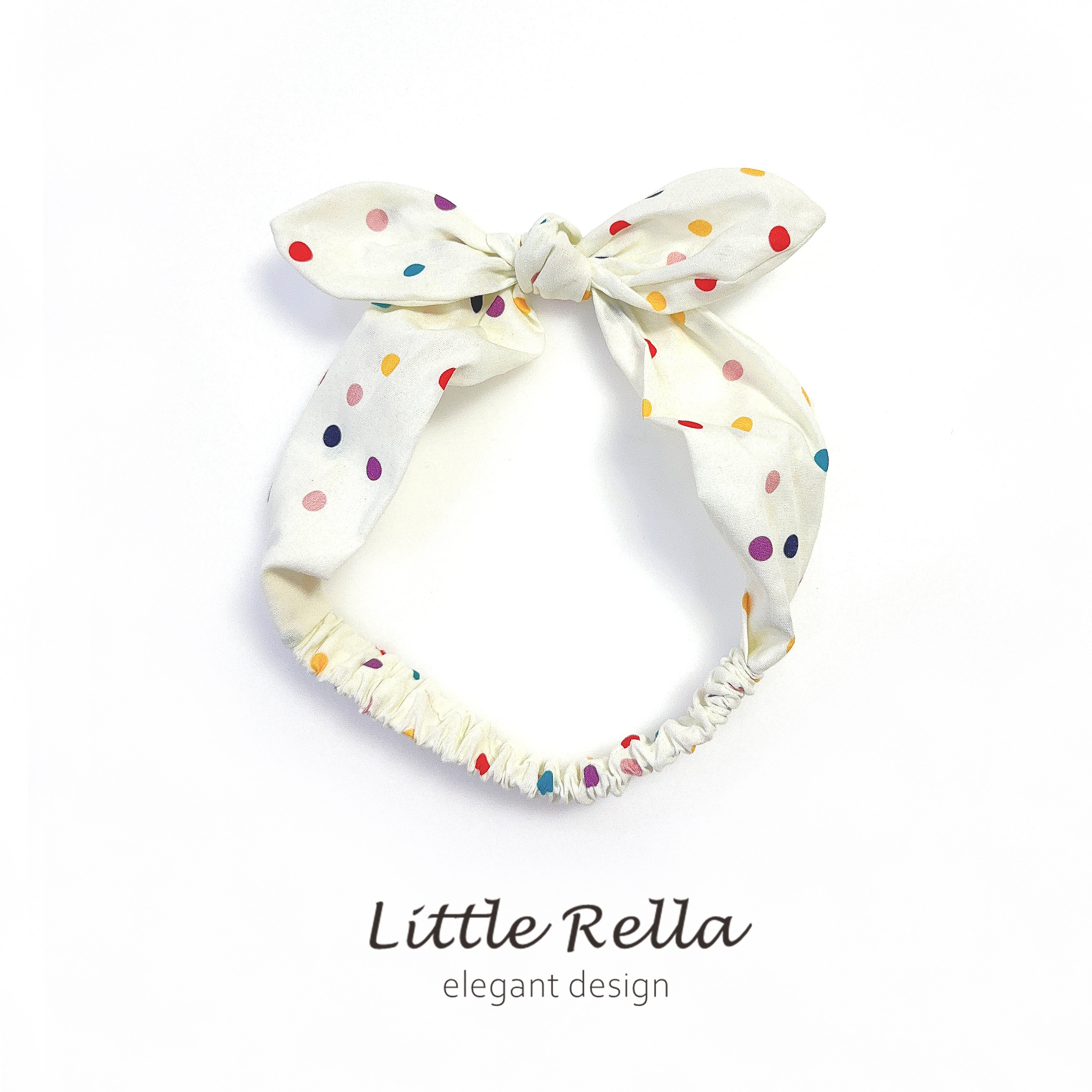 宝宝可爱彩色圆点蝴蝶结发带